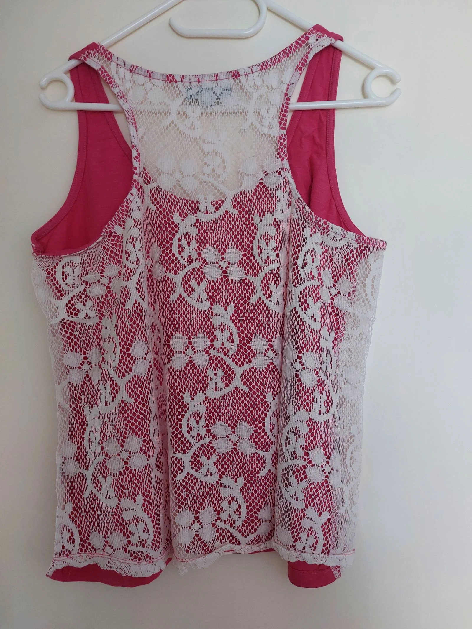 Fuchsia top with lace back - XL – photo 2